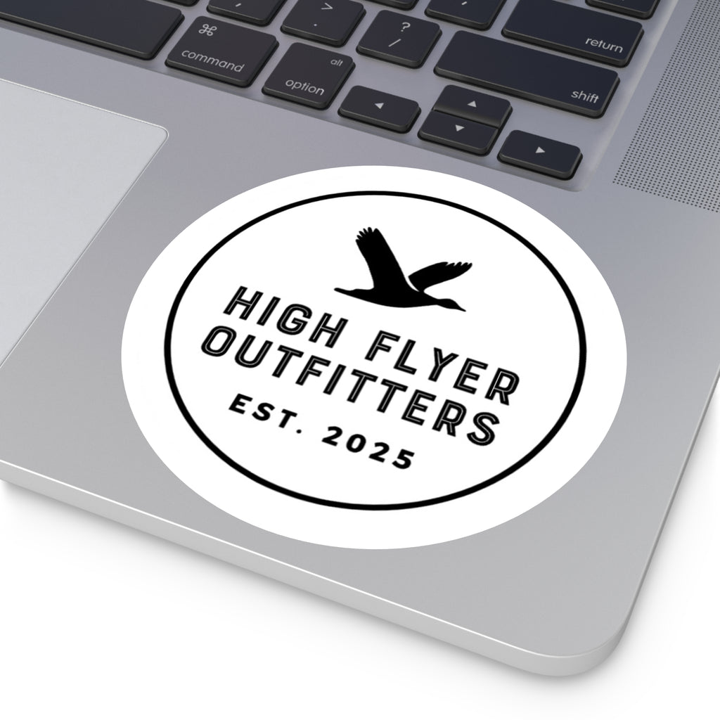High Flyer Outfitters Round Stickers - Durable Indoor/Outdoor Decals for Adventures