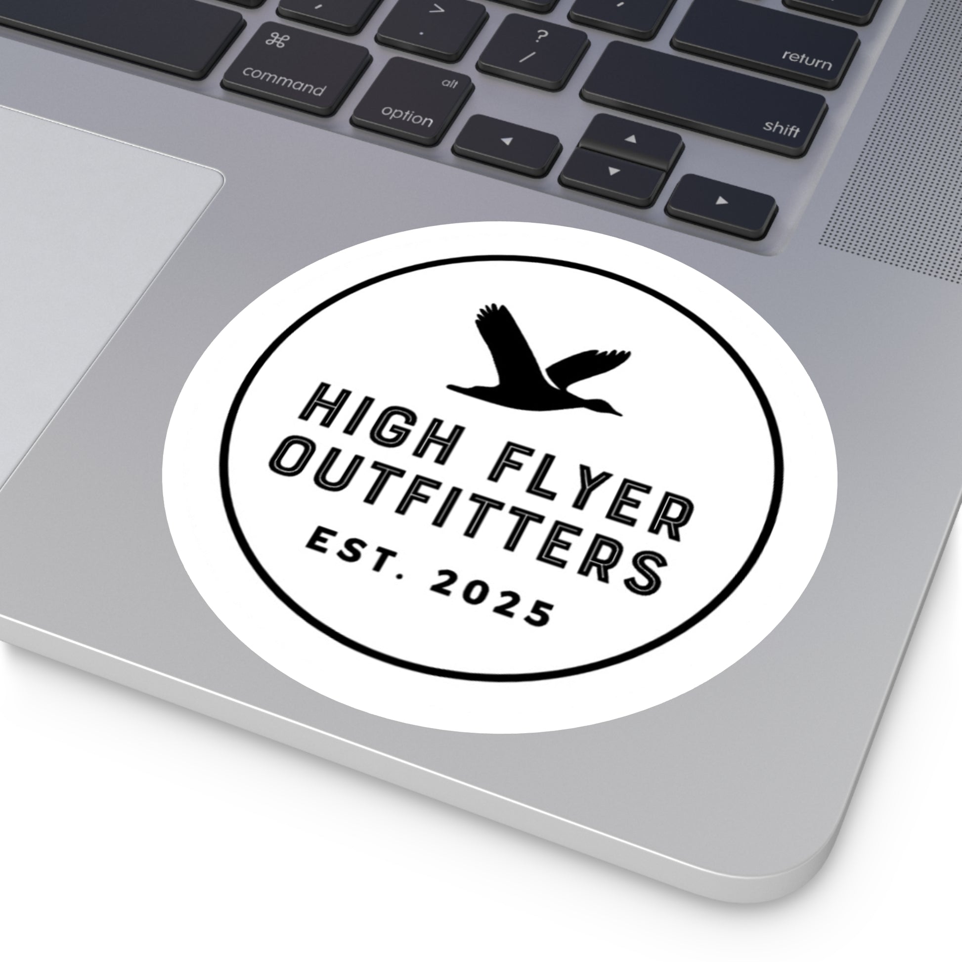 High Flyer Outfitters Round Stickers - Durable Indoor/Outdoor Decals for Adventures