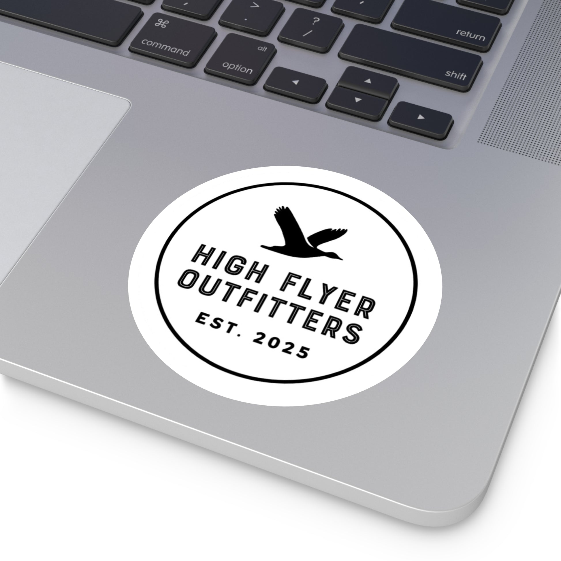 High Flyer Outfitters Round Stickers - Durable Indoor/Outdoor Decals for Adventures