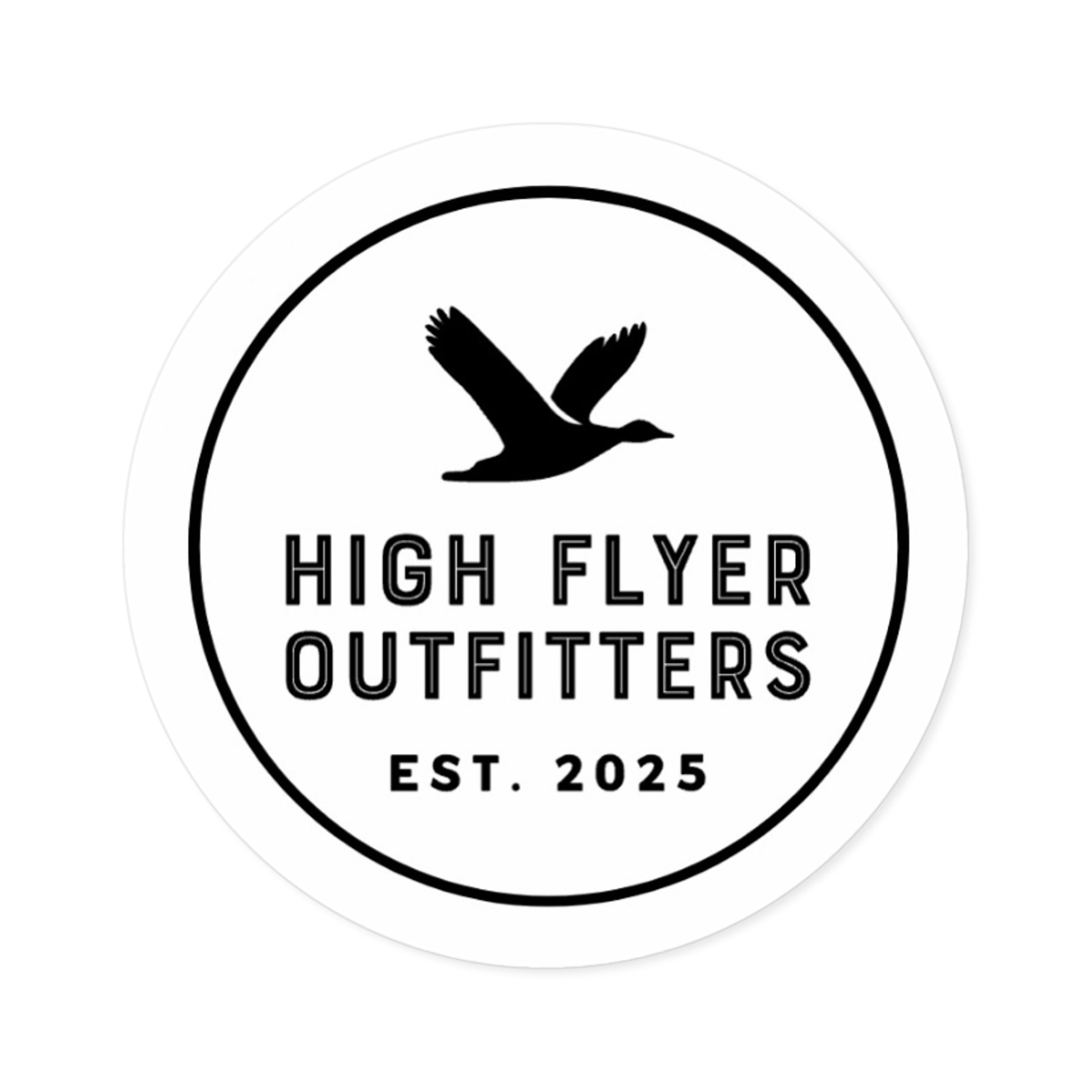 High Flyer Outfitters Round Stickers - Durable Indoor/Outdoor Decals for Adventures