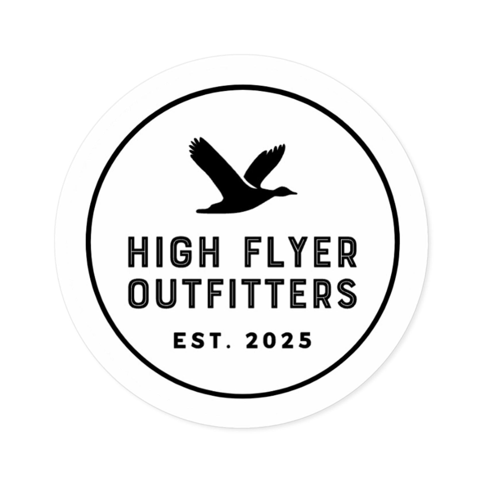 High Flyer Outfitters Round Stickers - Durable Indoor/Outdoor Decals for Adventures