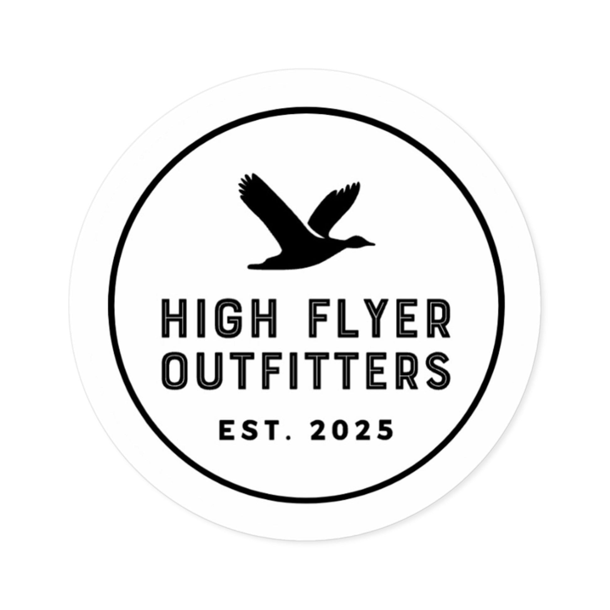 High Flyer Outfitters Round Stickers - Durable Indoor/Outdoor Decals for Adventures