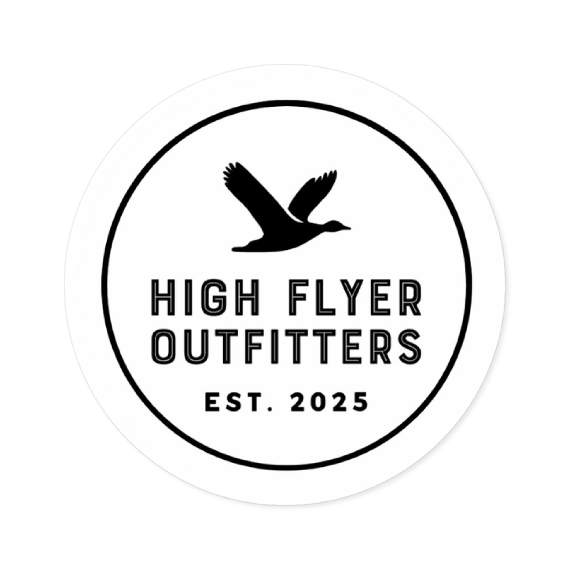 High Flyer Outfitters Round Stickers - Durable Indoor/Outdoor Decals for Adventures